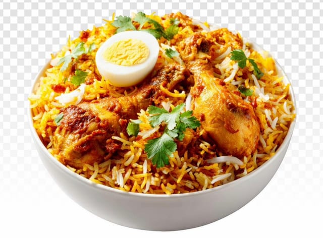 Hyderabadi Chicken Biryani.
